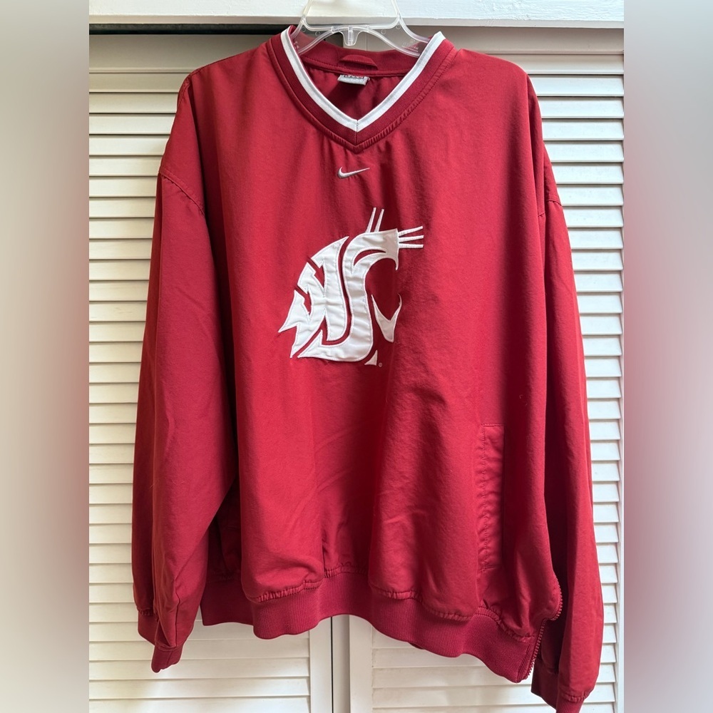 Nike Vintage Washington State Cougars Men's XL Red V-Neck Pullover Sweatshirt